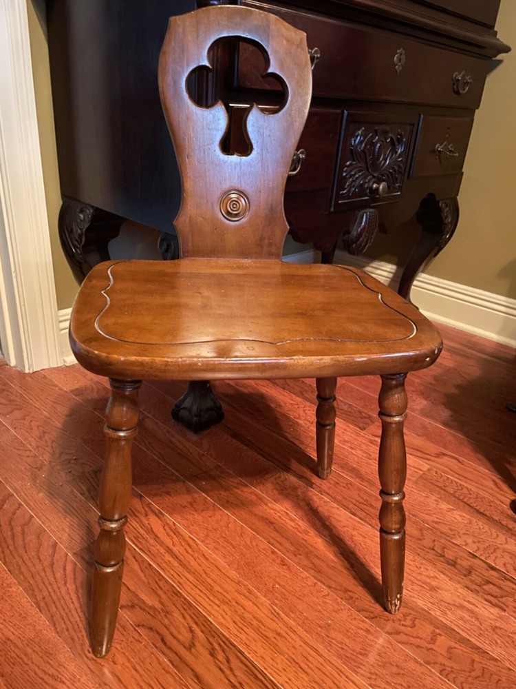 Mid Century Tyrolean Accent Chair, Saddle Clover