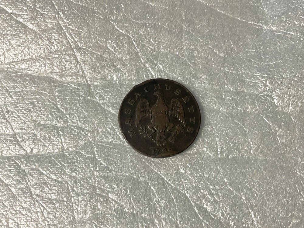 1788 Massachusetts Cent, Copper Colonial coin.