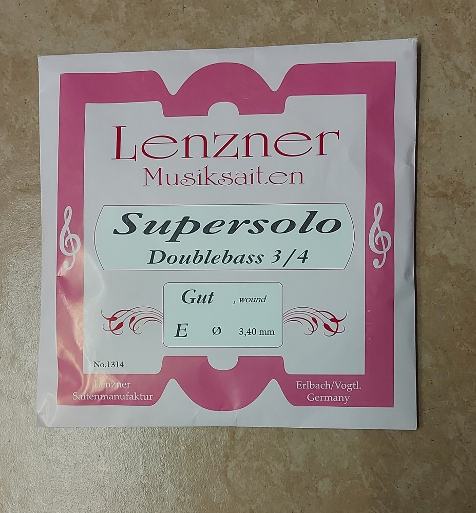 Lenzner Natural Gut Upright Bass Strings - Silver Wound Gut E String
