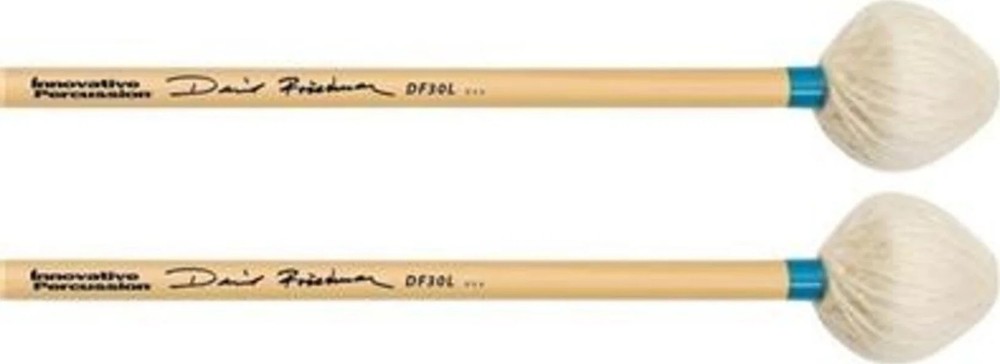 Light Vibraphone Mallets - Ivory Yarn/Light Blue Tape - David Friedman Concer...