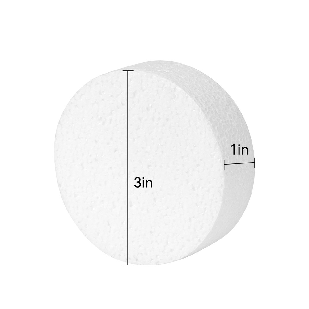 3 Inch Foam Circles for 36-Pack 1 Inch Thick Crafts Polystyrene Circles for D...