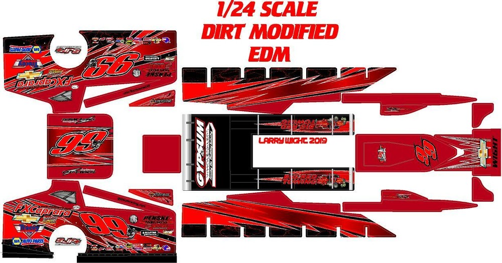 EDM MUDBOSS DIRT MODIFIED 1X24 SCALE LARRY WIGHT 2019 THEME WRAP KIT