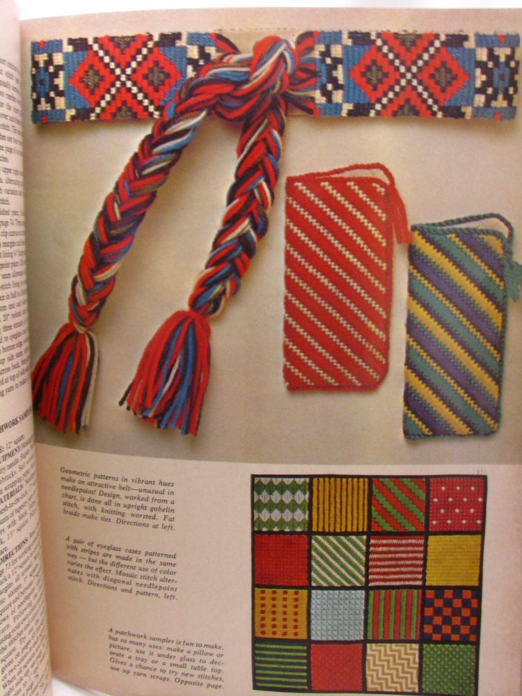 Vintage McCalls Needlepoint Beginners Step by Step 1972 Patterns Stitches Design
