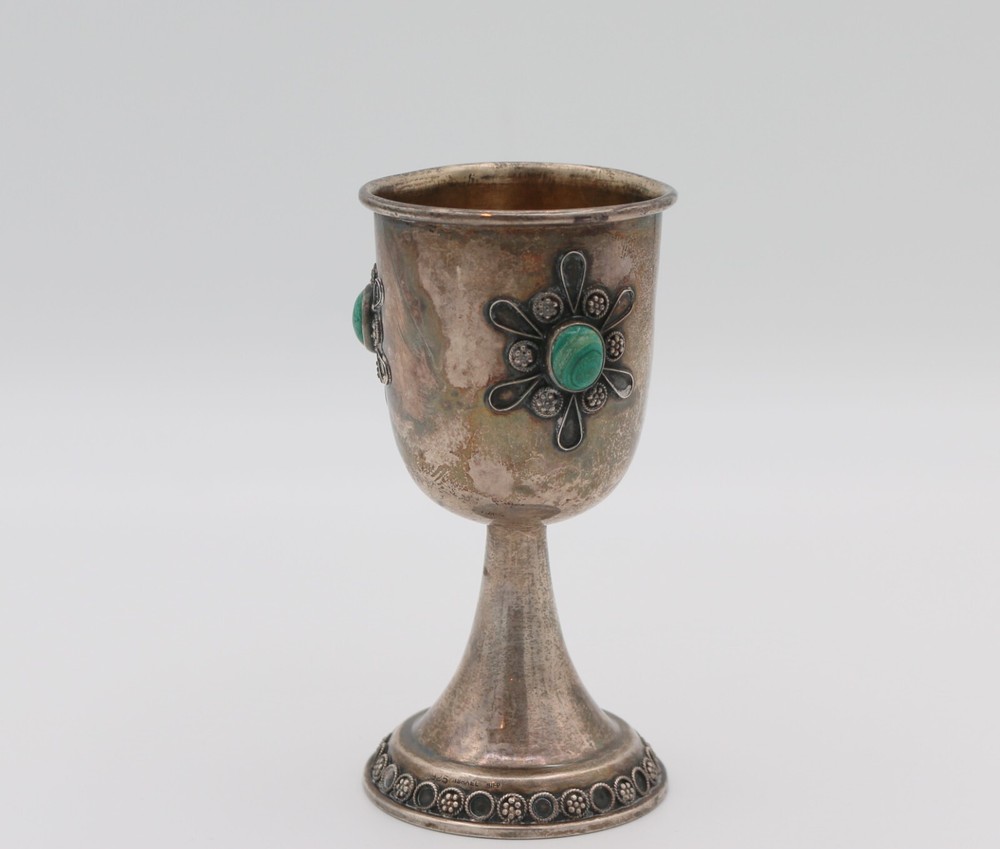 Vintage Sterling Silver 925 Israel BIER Kiddush Cup