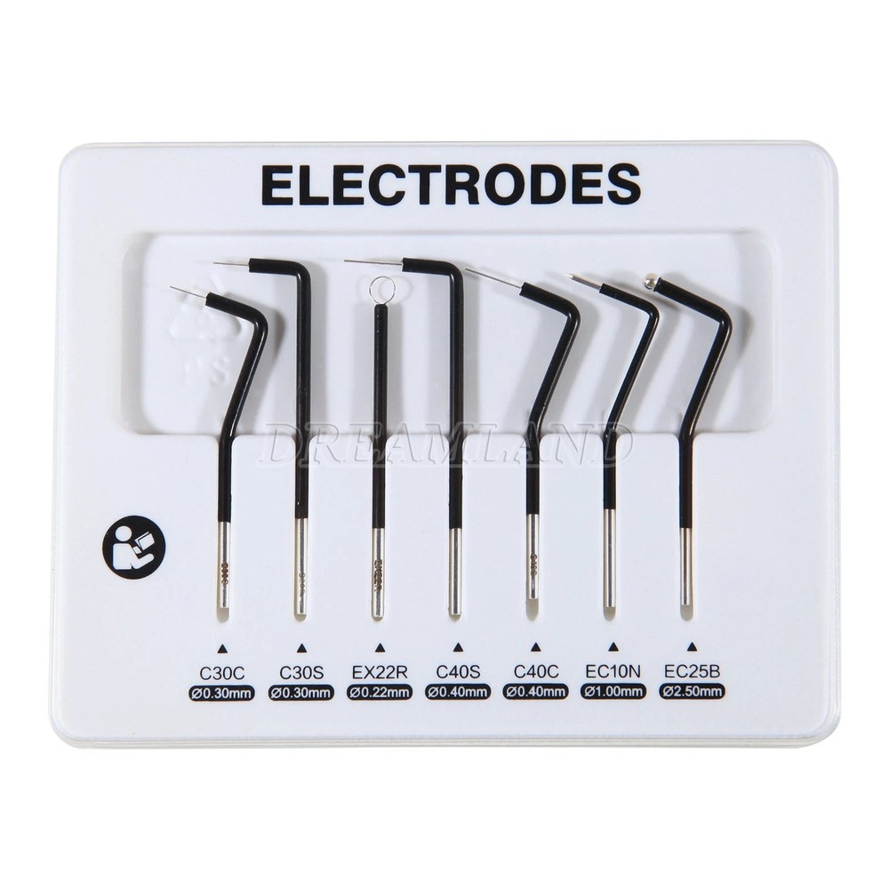 7-Piece Dental Electrodes Set with Reusable Tips (Black) ne