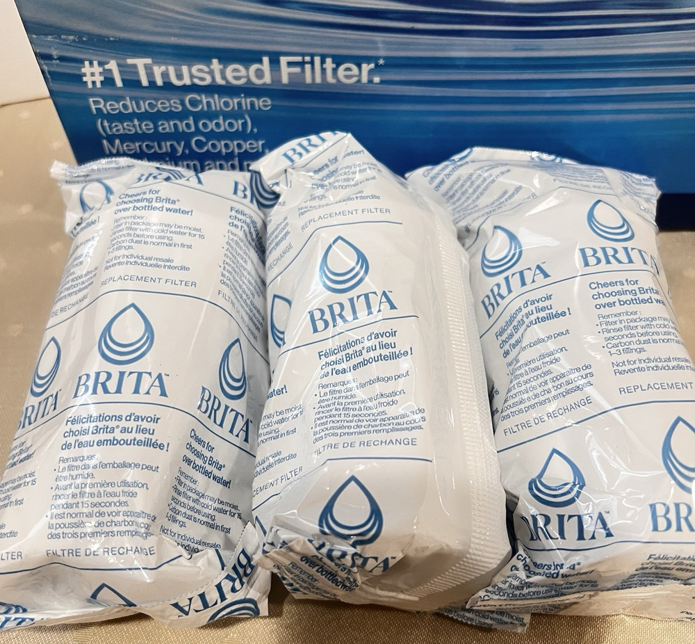 Brita 3 PACK Replacement Water Filters for Brita Water Pitchers and Dispensers