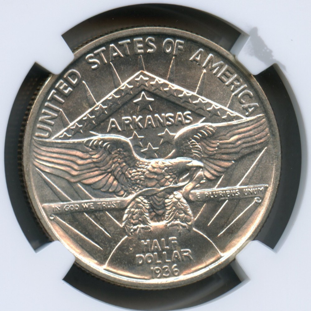 1936 Arkansas Centennial Robinson Commemorative Silver Half Dollar NGC MS 64