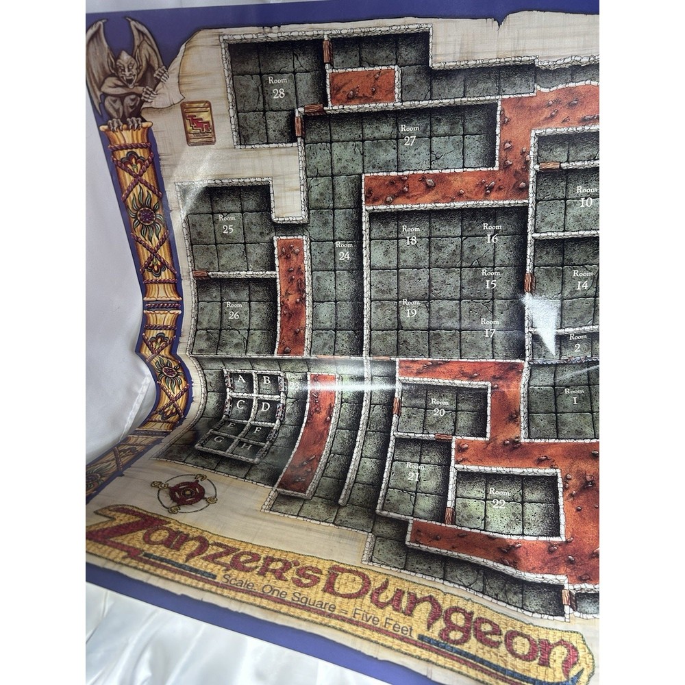 1991 Dungeons & Dragons Board Game 1070 Zanzer's Dungeon map ONLY replacement