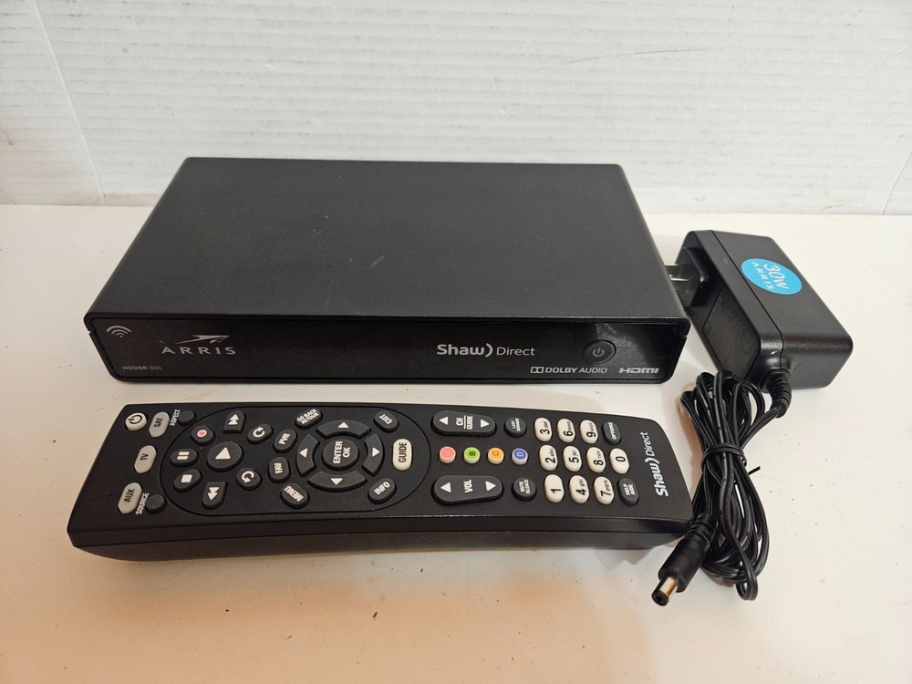Shaw Direct HDDSR 800 Satellite Receiver With Remote and AC Adapter