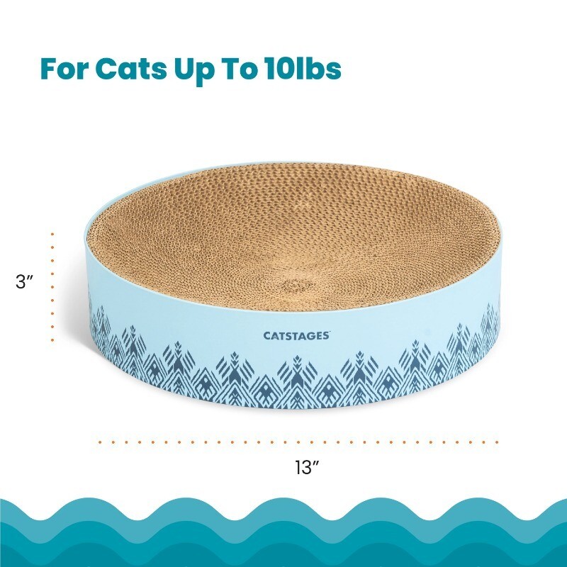 Catstages Scratch & Snuggle Cat Scratcher Bowl Blue