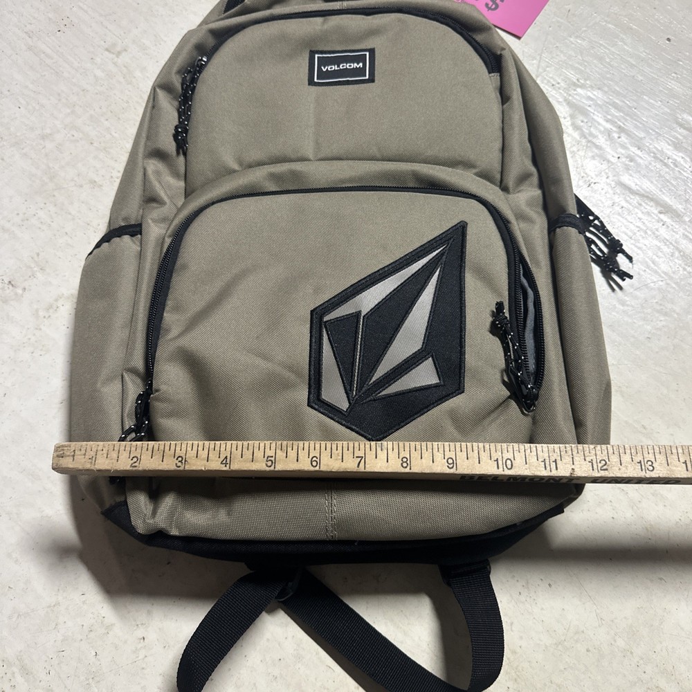 VOLCOM Dark Khaki Variable Back Pack School Bag Hiking Carry Brown BACKPACK