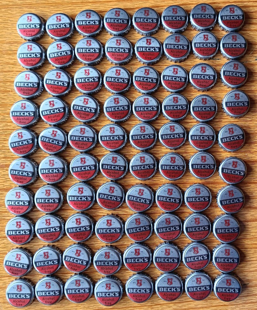80 Beck's alcohol free bottle tops/caps