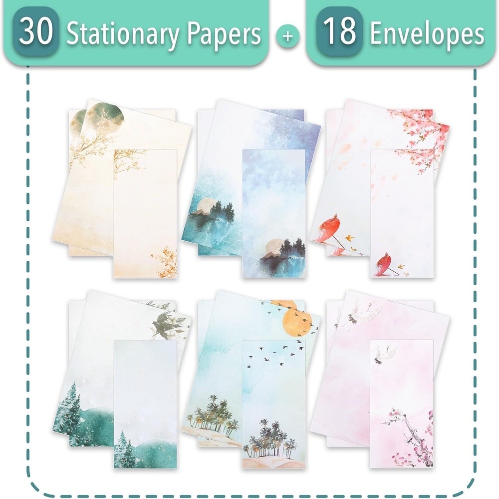 Personalized Touch: 30 Writing Papers & 18 Envelopes in Elegant Patterns