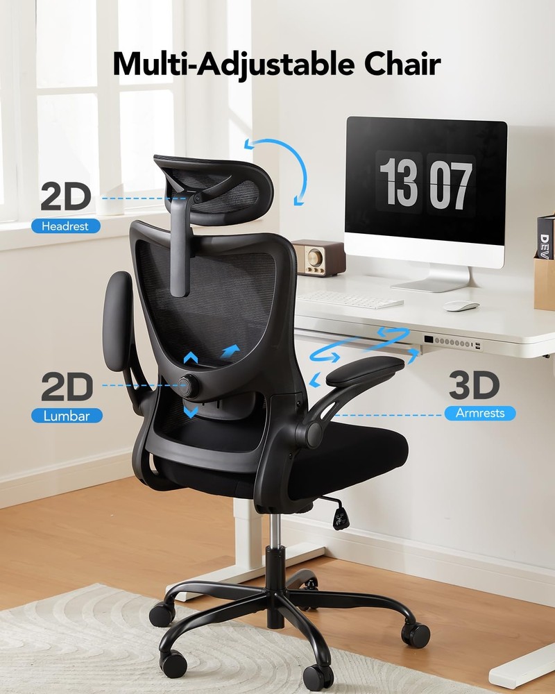 Ergonomic Office Chair High Back Computer Desk with Adjustable Lumbar Support