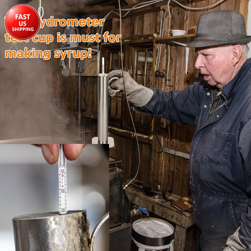 Maple Syrup Hydrometer Test Cup Kit, High Accuracy Hydrometer Maple Syrup Densit