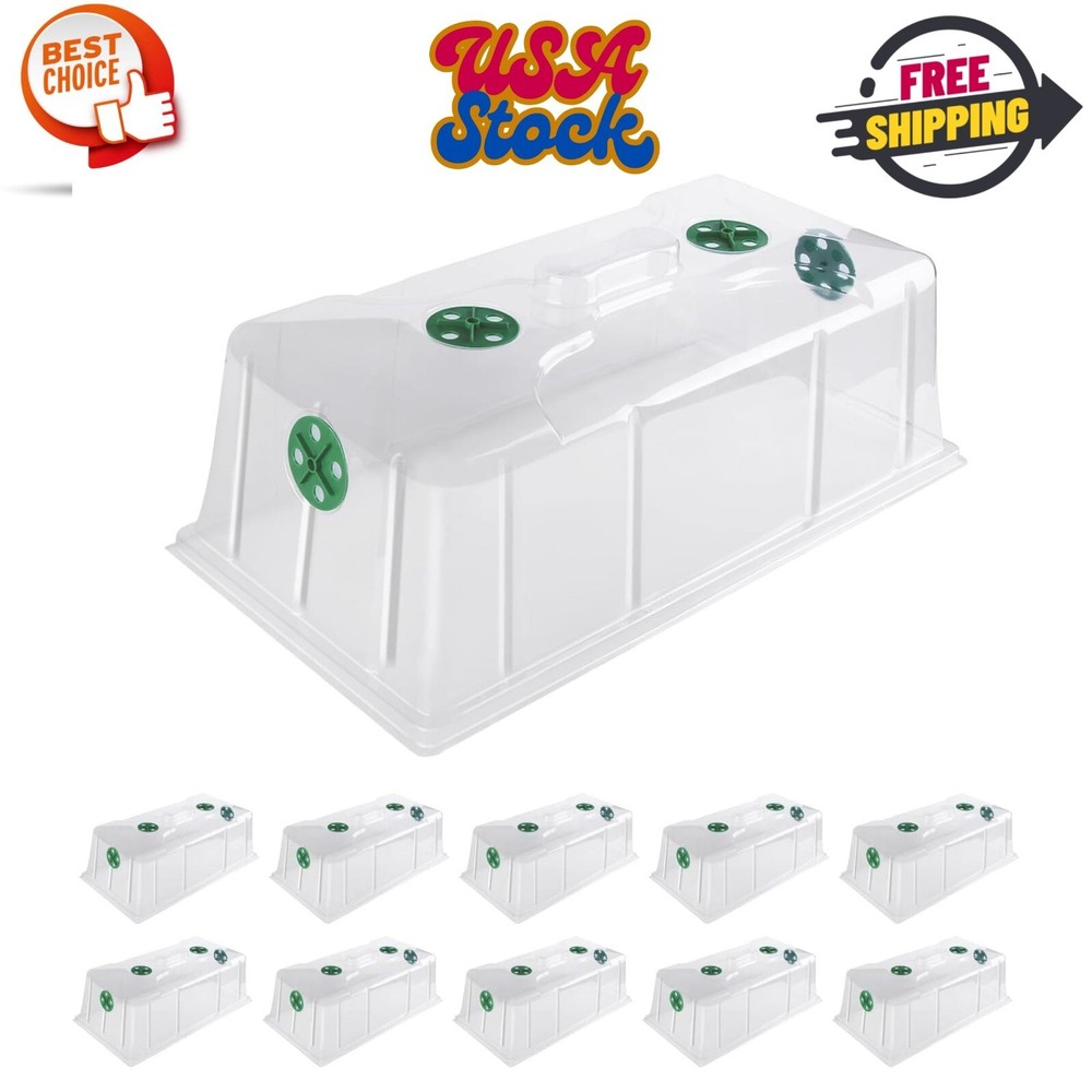 Humidity Dome 7" Tall 1020 Flat Trays Cover, 10 Pack, Propagation Seed