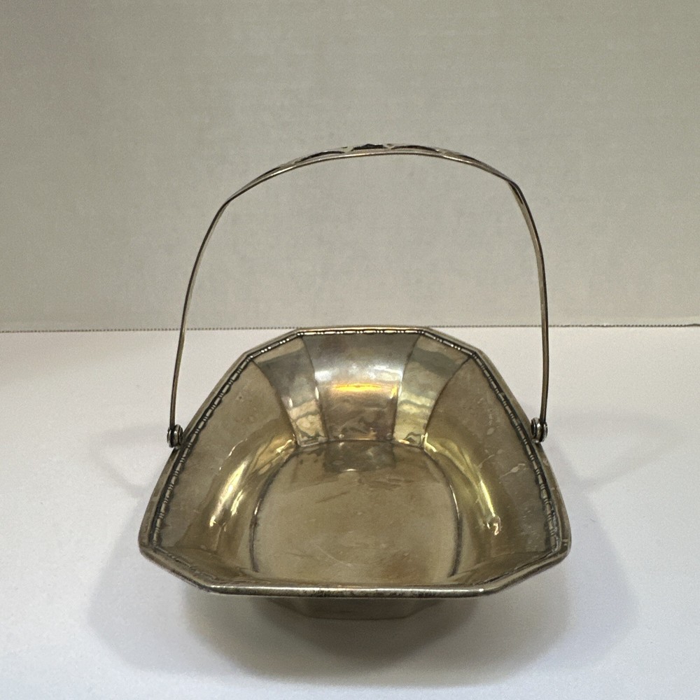 WEBSTER STERLING SILVER HANDLED BASKET BOWL ART DECO