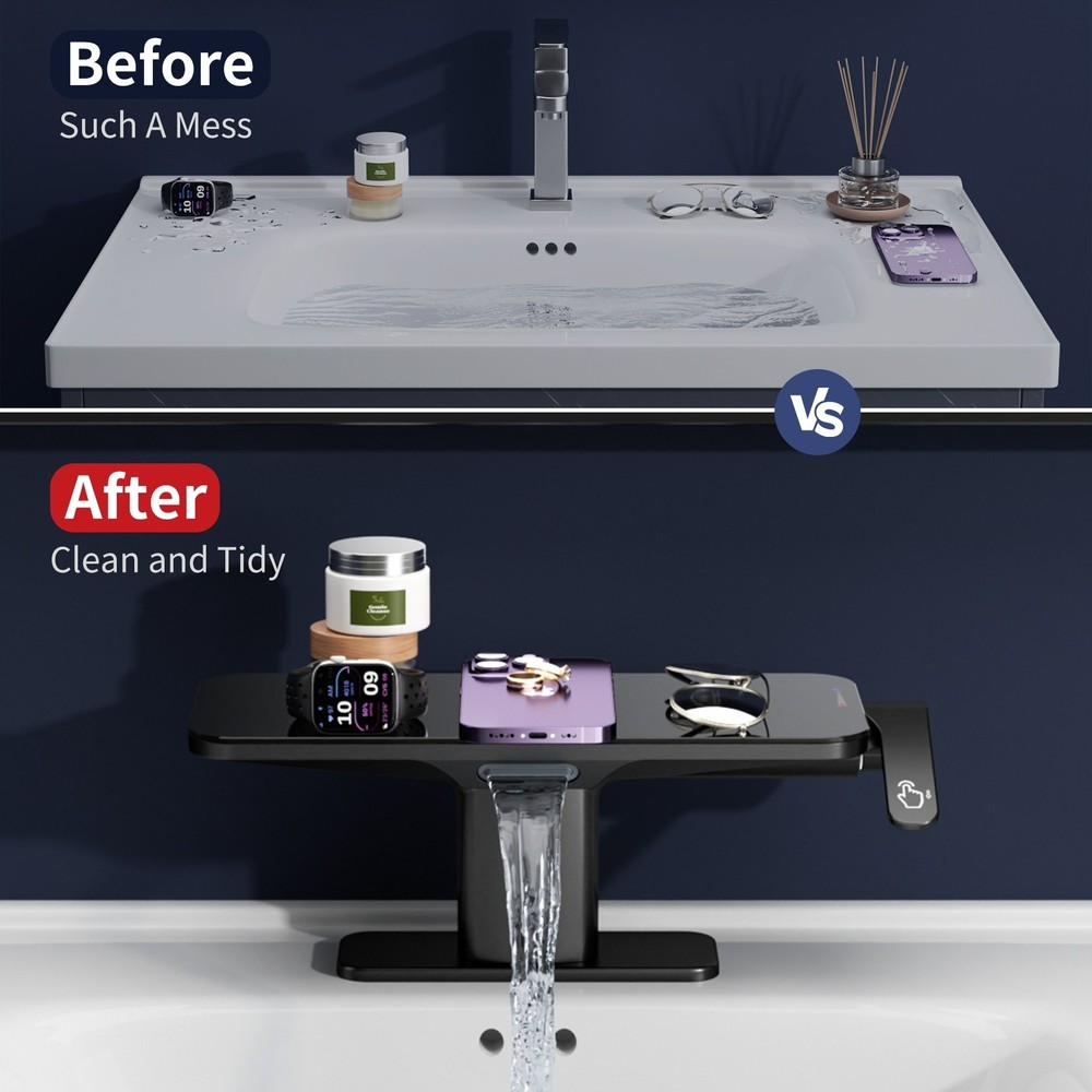 Single-Handle WaterfallBathroomSink Faucet, Elegance Modern Design