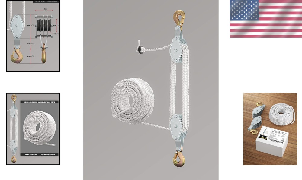 Block and Tackle Pulley System for Lifting Objects