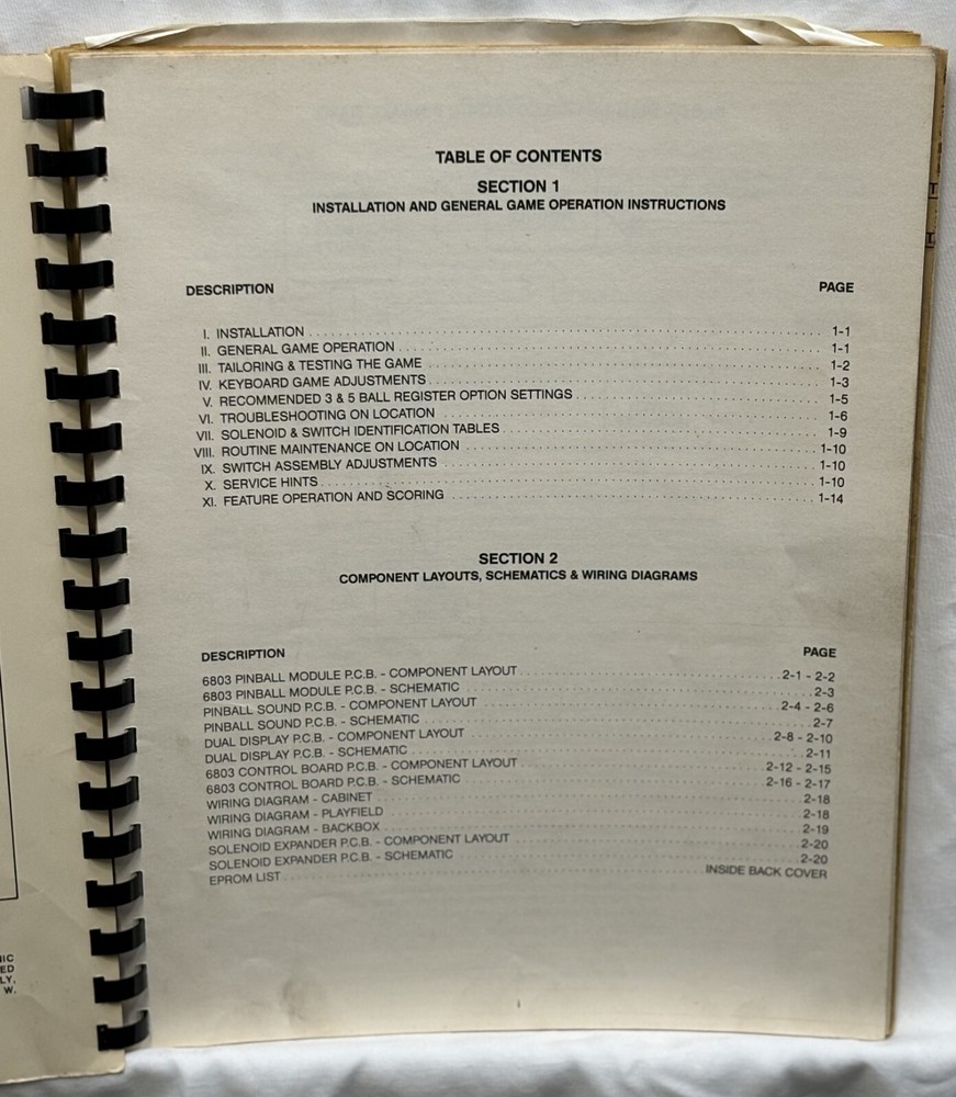 ORIGINAL-BALLY-BLACK BELT-OPERATING MANUAL