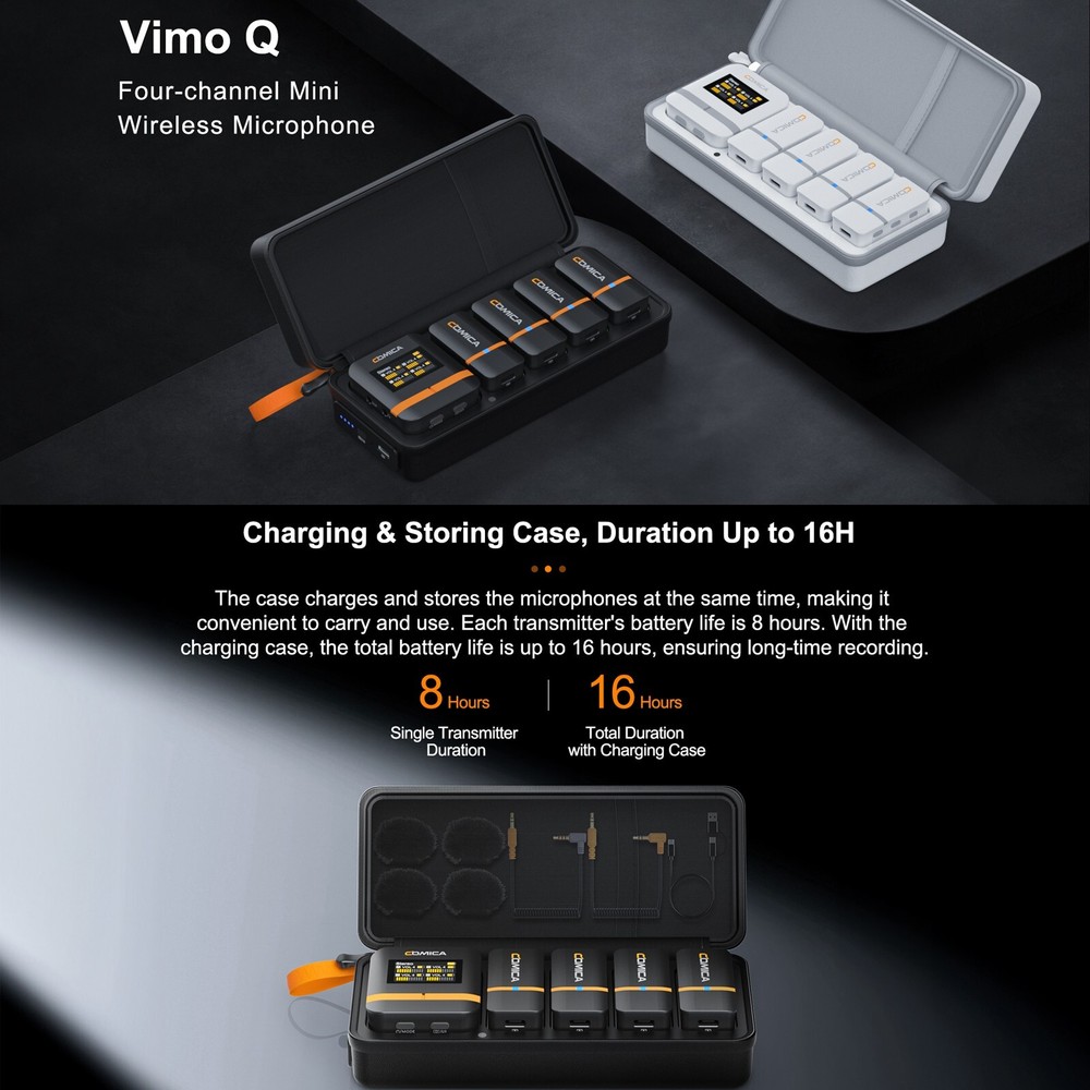 Comica Vimo Q Four-Channel Wireless Lavalier Microphone System w/ Charging Case