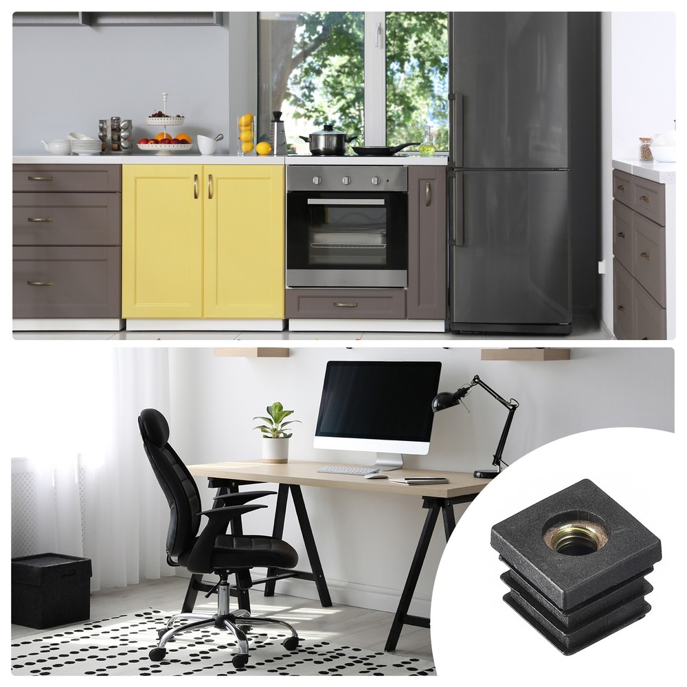 6Pcs 0.79"x0.79" Caster Insert with Thread, Square M8-1.25mm Thread