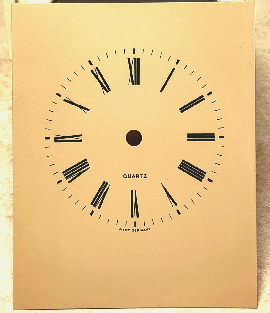 SMALL Quartz Clock Replacement Dial Thick Plastic 3.73" x 4.71" x 0.6mm thick