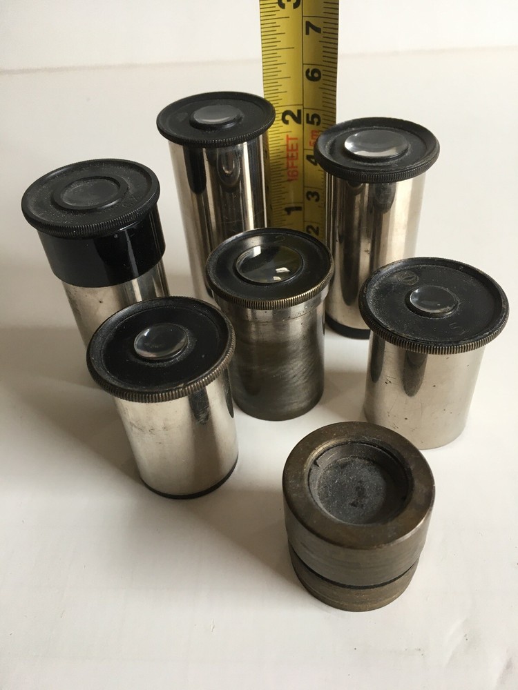 Lot of 7 assorted microscope eyepieces - see pics