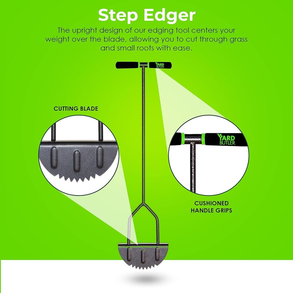 Compact Ergonomic Lawn Edger with Cushioned Handle - Effortless Grass Cutting