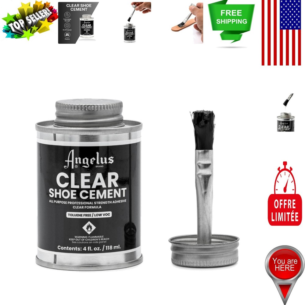 4oz Quick-Drying Clear Shoe Cement Glue - Ultimate Waterproof Repair Solution