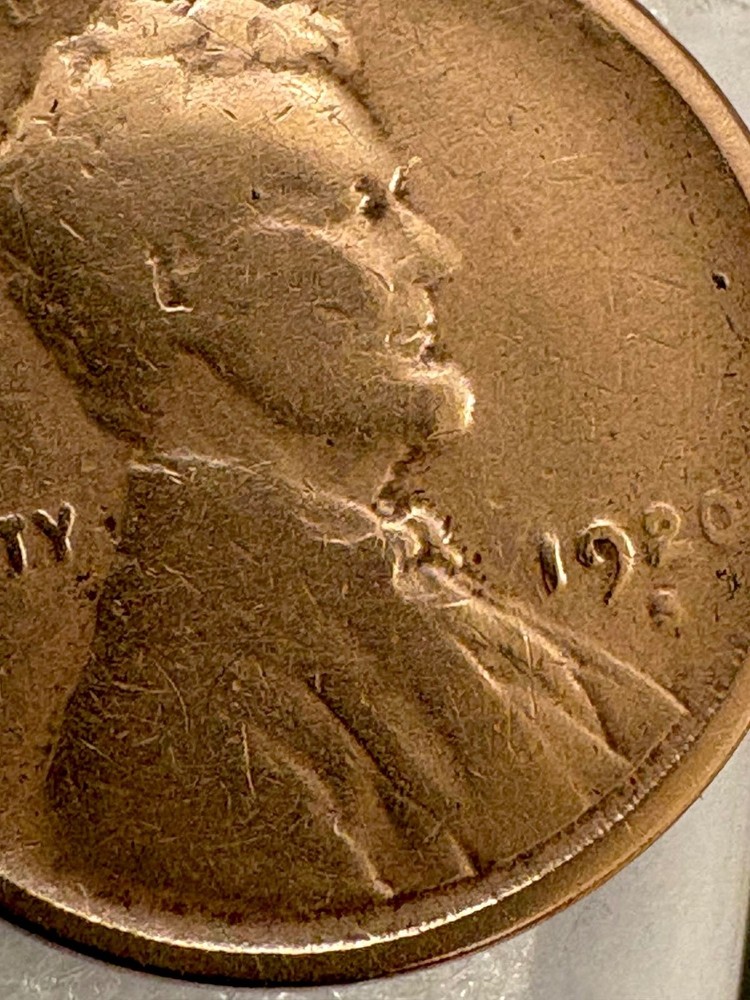 1920 D Lincoln Penny w/Errors Rim+Die Chips, Cracks, Clips & MISSING LETTERS