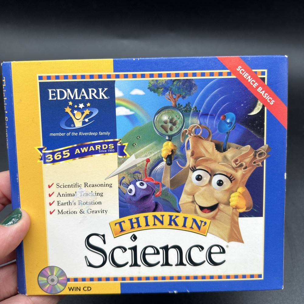 Edmark Thinkin' Science Pc XP Motion Gravity Animal Tracking Physics Light