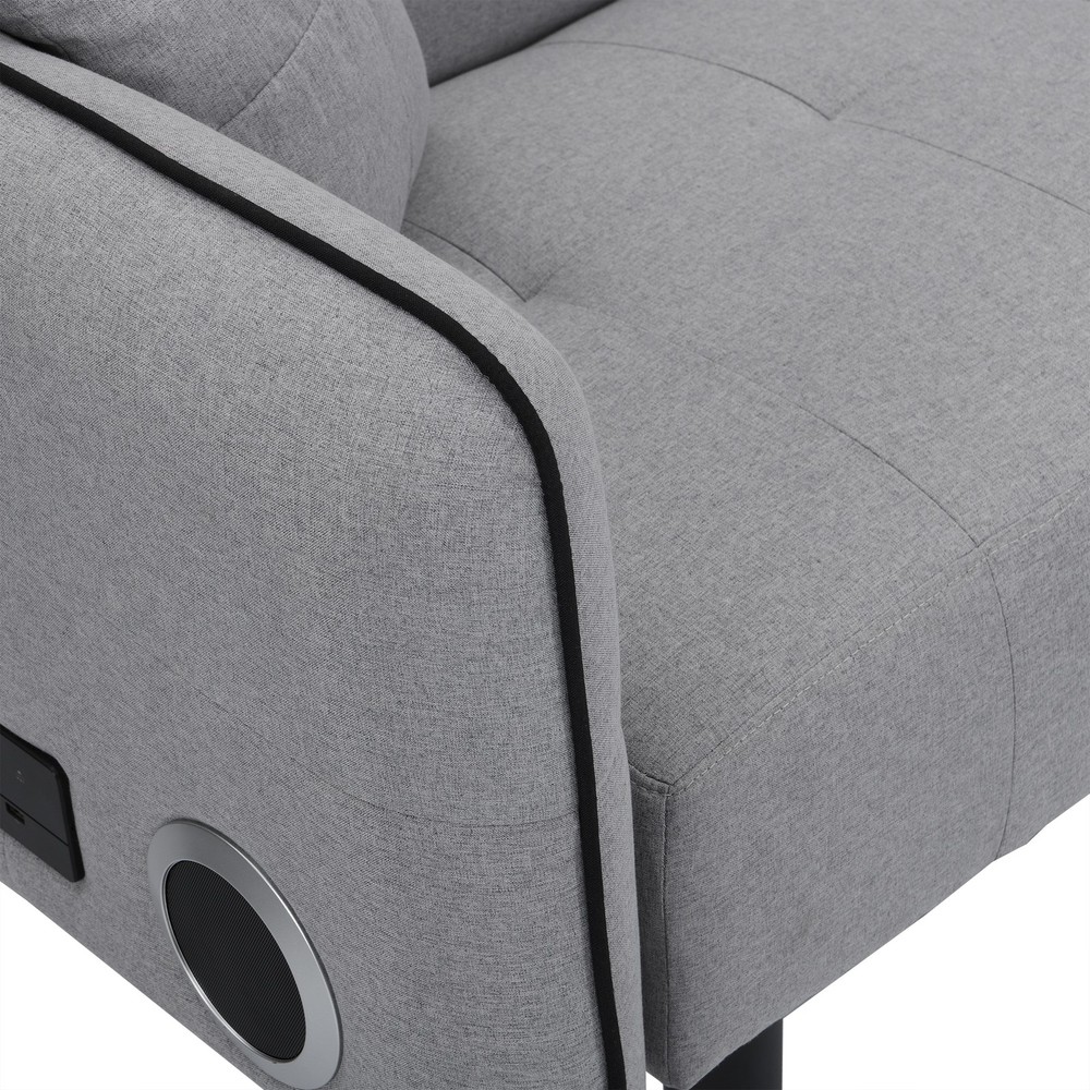Folding Ottoman Sofa Bed with stereo (Gray)|Gray