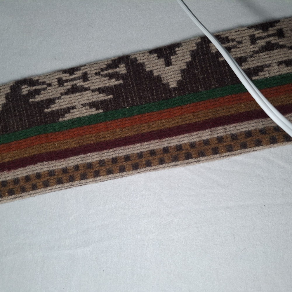 Vintage Wool Longbow Sock 65" Geometric Pattern Cowhide Reinforced Tip Tradition