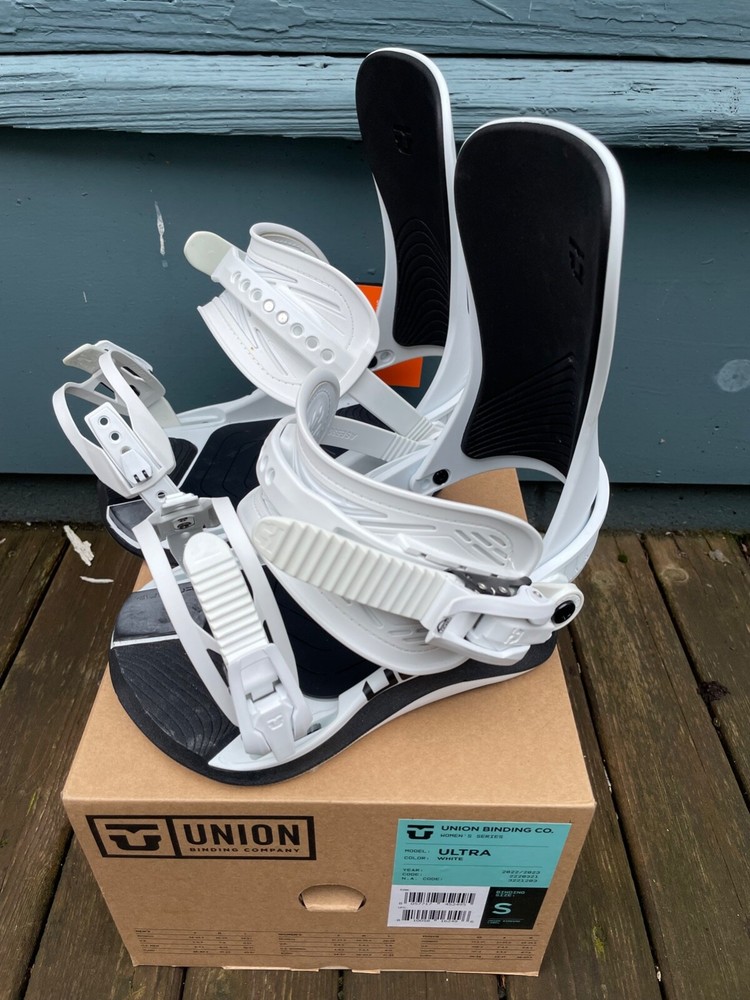 Union W's Ultra Snowboard Bindings - White / Size Small