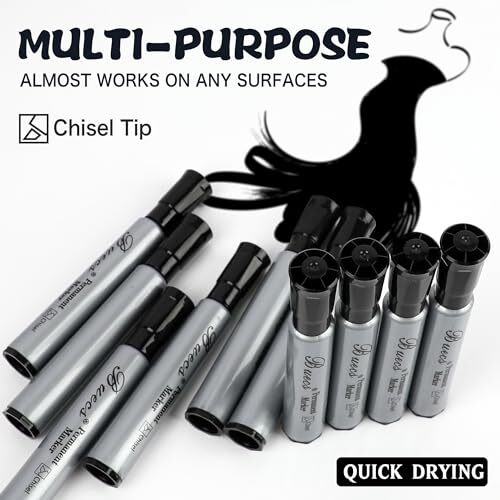 Permanent Markers, 80 Count Black Permanent Markers, Chisel tip, Waterproof