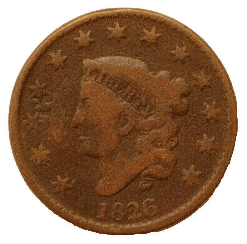 1826 Large Cent Classic Head N-7 VG INCREDIBLE ERROR Clashing!!