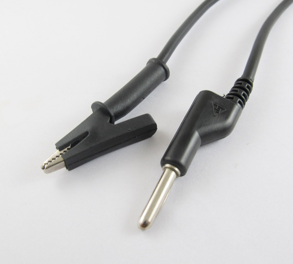 High Voltage Silicone Cable Alligator Test Lead Clip To Banana Plug Black 1m/3FT