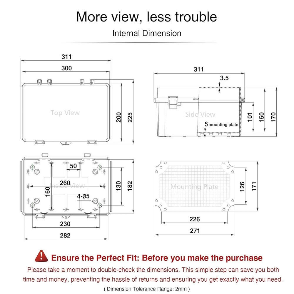 Waterproof Junction Box IP67 Outdoor Plastic Electrical Project Enclosure