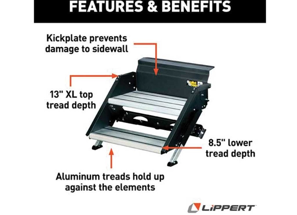 Lippert 733932 30" Premium Double Solid Step