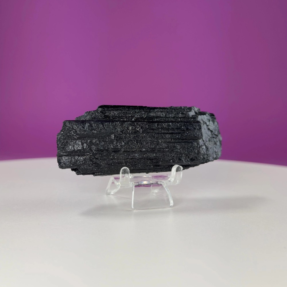 Black Tourmaline Specimen (Includes Acrylic Stand)