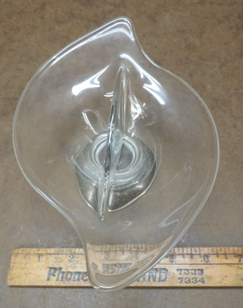 VTG Web Sterling Silver Base Uranium Glass Crystal Divided Candy Nut Bowl MCM