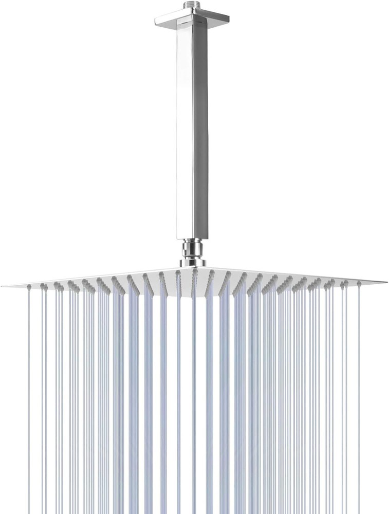 Rain Shower Head With Shower Arm, Ceiling Mount Square Shower,