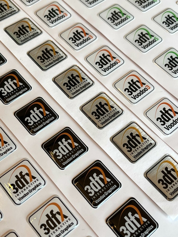 3Dfx Interactive Voodoo 2000 3000 4500 5500 Computer Case Badge Sticker DOME 1x1