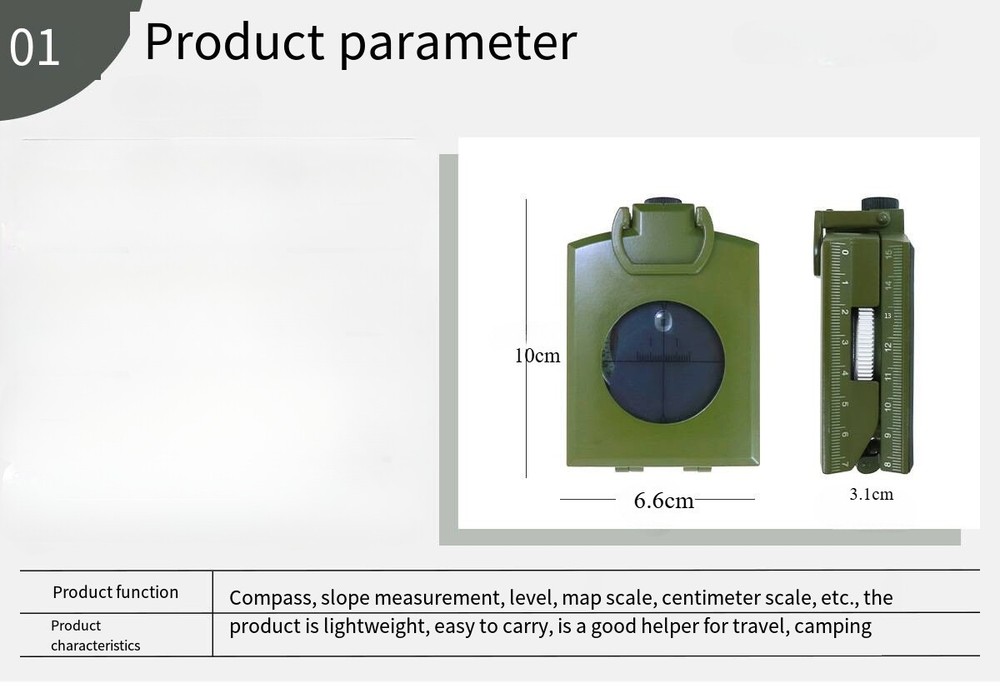 Multi Functional Military Aiming Navigation Compass with Fluorescence [
