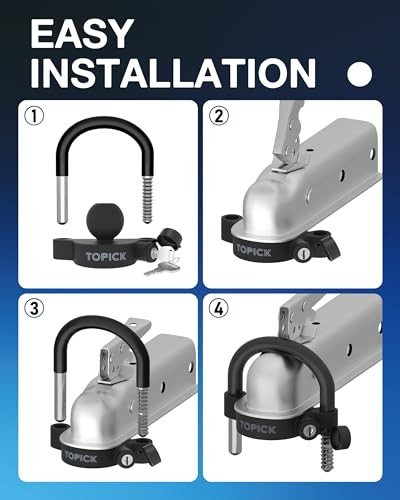 Trailer Coupler Lock, Universal Coupler Ball Lock, Trailer Security Hitch