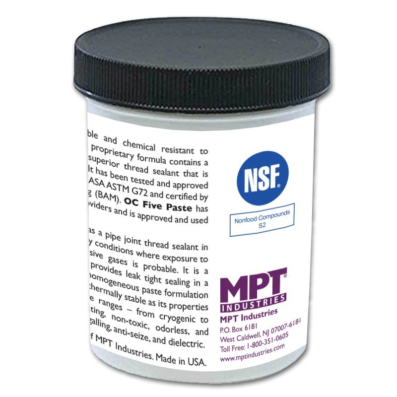 OC® Five Oxygen Compatible Thread Paste, 16 oz Jar