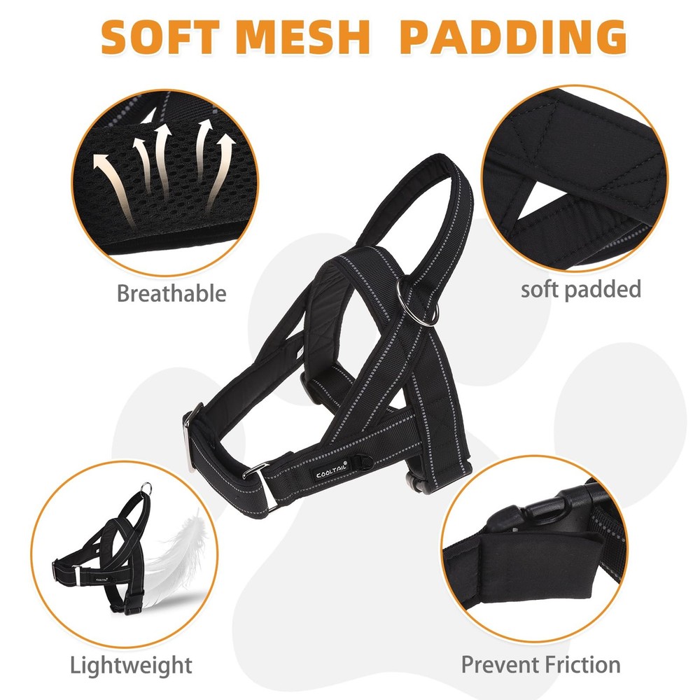 No Pull Harness Medium Size Dog with Handle, Easy Walk Puppy Vest Harness Nec...