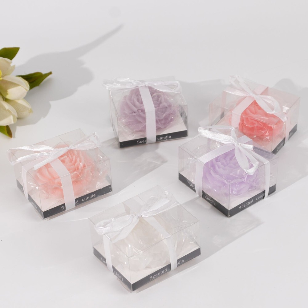 5 ASSORTED Peony Flower Scented Candles Party Decorations