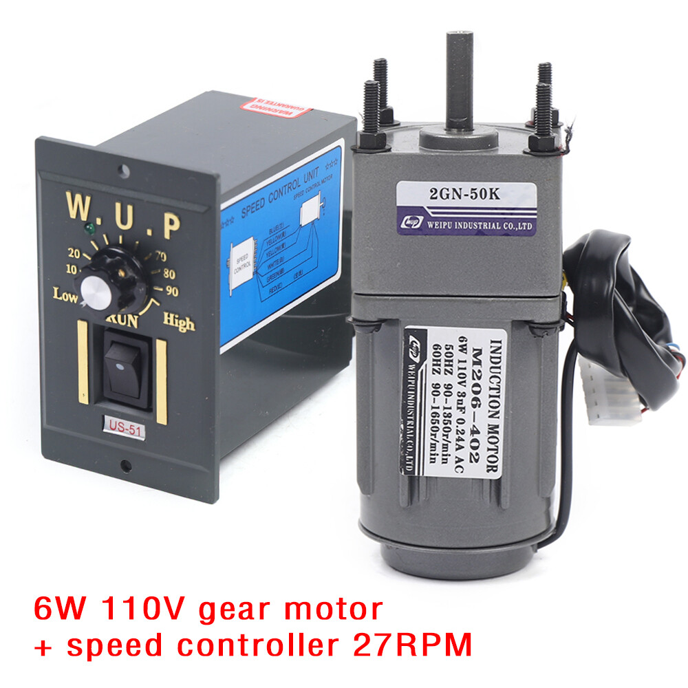 110V gear motor electric variable speed controller 1:50 27RPM Smooth operation